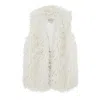 Little Lies Women's Neutrals / White Angie Ivory Faux Mongolian Gilet In White