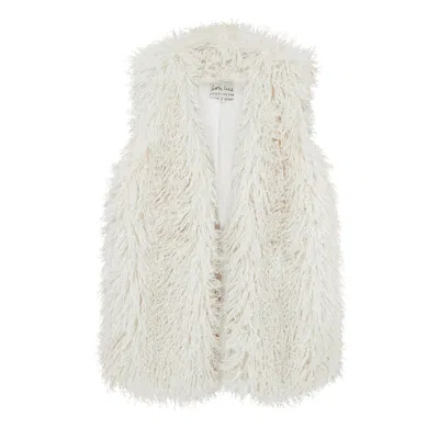 Little Lies Women's Neutrals Angie Ivory Faux Mongolian Gilet In White