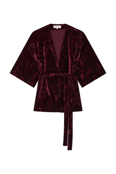 Little Lies Women's Red Lana Merlot Velvet Kimono In Blue