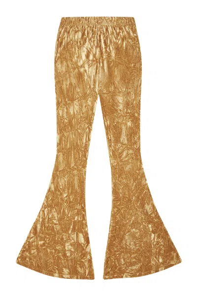 Little Lies Women's Yellow Hendrix Ochre Velvet Flares - Short In Multi