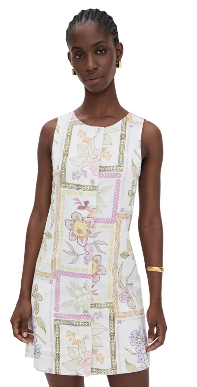 Little Lies Zoe Button Dress Print In White