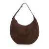 Little Liffner Brown Shoulder Bag With Top Handle In Suede In Brown