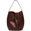 Little Liffner Large Belted Bucket Bag In Brown