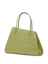 Little Liffner Mini Croc-embossed Leather Top-handles Tote Bag In Green