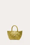 Little Liffner Mini Leather Basket Lime In Green