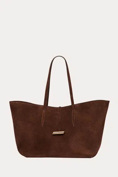 Little Liffner Penne Tote Dark Brown Suede