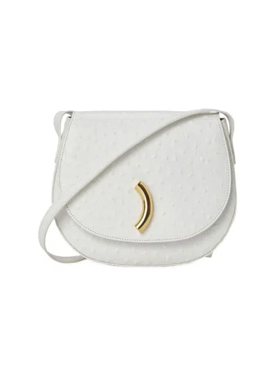 Little Liffner Women's Maccheroni Embossed Leather Saddle Bag In White