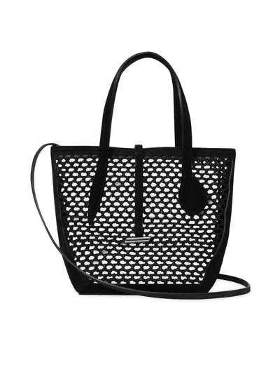 Little Liffner Women's Mini Sprout Cotton & Suede Tote Bag In Black