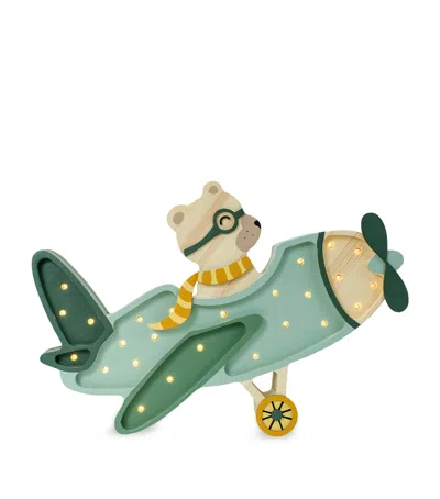 Little Lights Kids' Vintage Aircraft Lamp In Green