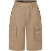 LITTLE MARC JACOBS BEIGE CARGO SHORTS FOR BOY WITH LOGO