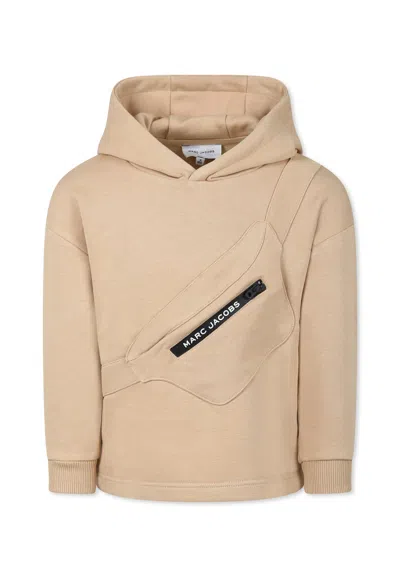Marc Jacobs Kids' Beige Sweatshirt For Boy With Logo