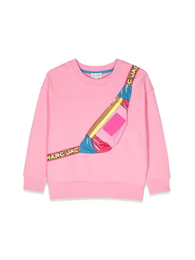 Little Marc Jacobs Kids' Belt Bag Crewneck Sweatshirt In Pink