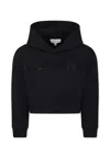 Marc Jacobs Black Crop Sweatshirt For Girl With Logo In Black