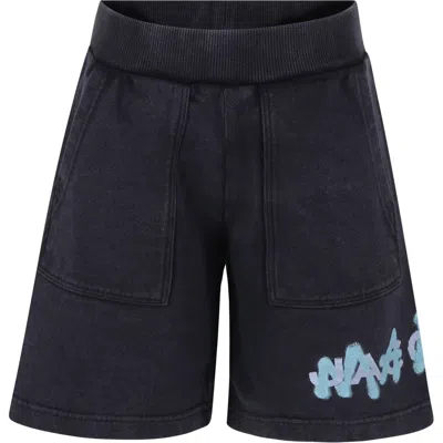 Little Marc Jacobs Kids' Black Shorts For Boy With Logo