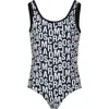 LITTLE MARC JACOBS BLACK SWIMSUIT FOR GIRL WITH LOGO