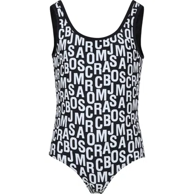 Little Marc Jacobs Kids' Black Swimsuit For Girl With Logo