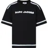 LITTLE MARC JACOBS BLACK T-SHIRT FOR GIRL WITH LOGO
