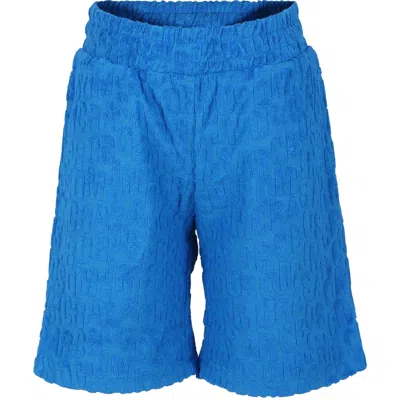 Little Marc Jacobs Kids' Blue Shorts For Boy With Logo