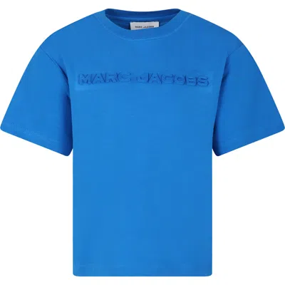 LITTLE MARC JACOBS BLUE T-SHIRT FOR KIDS WITH LOGO