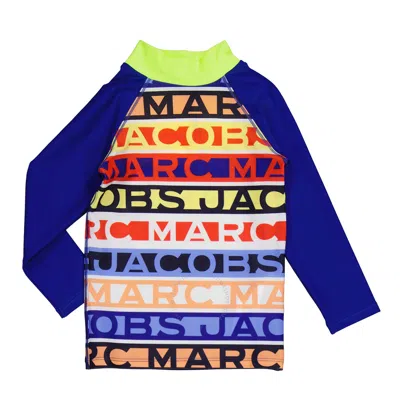 Little Marc Jacobs Kids'  Boys Blue Red Anti-uv Swim Top In Blue/red