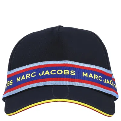 Little Marc Jacobs Boys Navy Logo-tape Cotton Cap In Blue