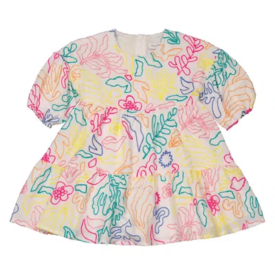 Little Marc Jacobs Kids'  Floral-embroidery Cotton Dress In Multi