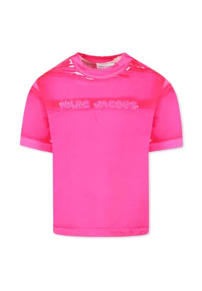 Marc Jacobs Kids' Fuchsia T-shirt For Girl With Logo
