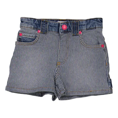 Little Marc Jacobs Kids'  Girls Denim Blue Striped 5-pocket Shorts