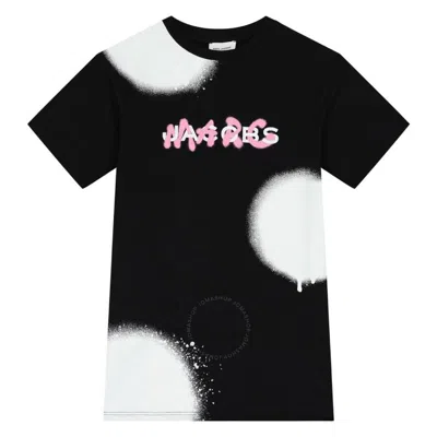 Little Marc Jacobs Kids'  Girls Graffiti Short-sleeved Dress In Black