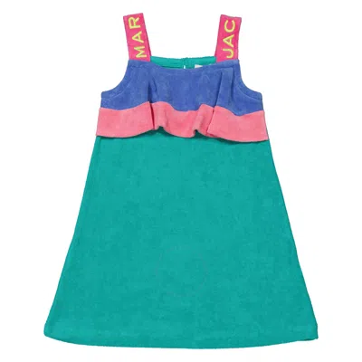 Little Marc Jacobs Girls Green Strappy Logo Dress