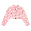 Marc Jacobs Little  Girls Polka-dot Cotton Denim Jacket In Pink