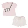 MARC JACOBS LITTLE MARC JACOBS GIRLS POLKA DOT SNAPSHOT SHORTS SET