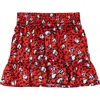 LITTLE MARC JACOBS LITTLE MARC JACOBS GIRLS RED FLORAL PRINT TIERED SKIRT