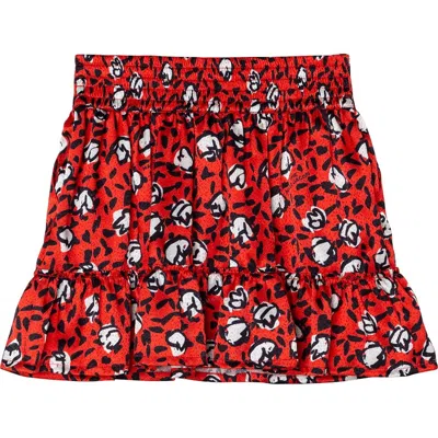 Little Marc Jacobs Girls Red Floral Print Tiered Skirt