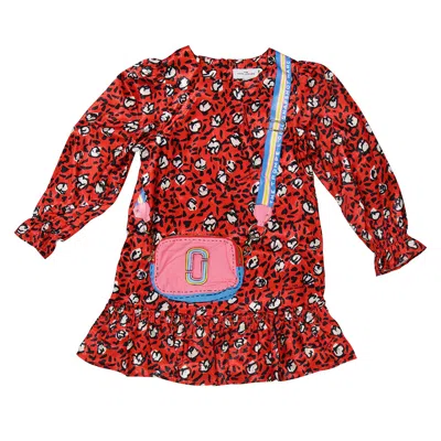Little Marc Jacobs Kids'  Girls Red Logo-print Snapshort Dress