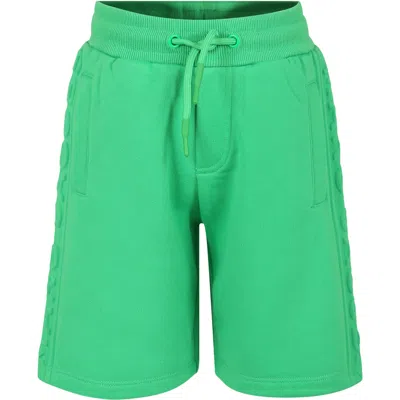 Little Marc Jacobs Kids' Green Shorts For Boy With Logo