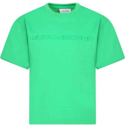 Little Marc Jacobs Green T-shirt For Kids With Logo In G Tucano Andino