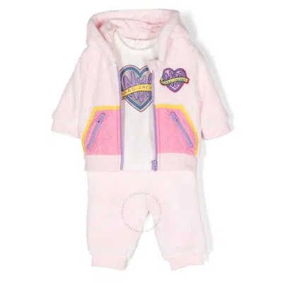 Marc Jacobs Little  Kids 3 Piece Heart Logo Tracksuit Set In Pink