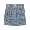 Marc Jacobs Little  Logo-jacquard Cotton Denim Skirt In Blue