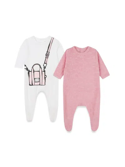 Little Marc Jacobs Babies' Lot Of 2 Pajamas In Pink