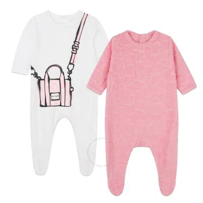 Marc Jacobs Kids Logo-print Cotton-blend Pajamas In Pink