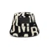 Marc Jacobs Kids Monogram-print Faux-shearling Bucket Hat In Black