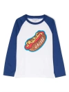 LITTLE MARC JACOBS MARC JACOBS T-SHIRT BIANCA CON PANNELLI A CONTRASTO IN JERSEY DI COTONE BAMBINO