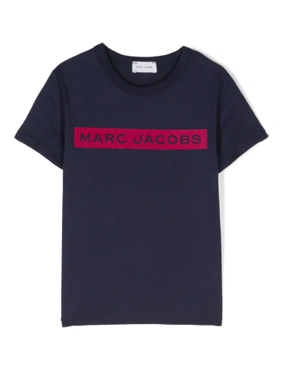 Little Marc Jacobs Kids' Marc Jacobs T-shirt Blu Navy In Jersey Di Cotone Bambino