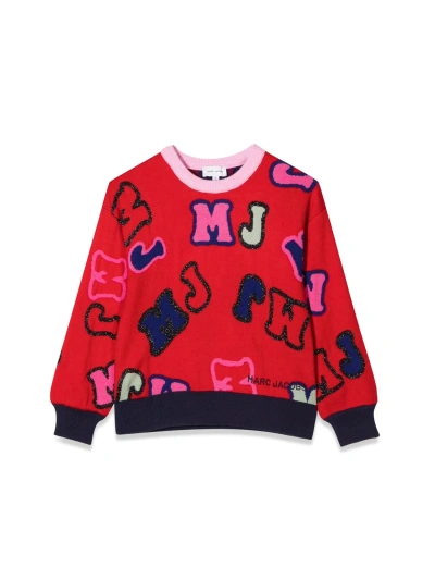 Little Marc Jacobs Kids' Mj Crew Neck Pullover In Red