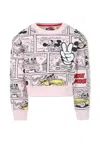 Marc Jacobs Pink Crop Sweatshirt For Girl With Mickey Mouse In Pink