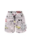 Marc Jacobs Pink Shorts For Girl With Mickey Mouse Print In Pink