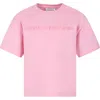 LITTLE MARC JACOBS PINK T-SHIRT FOR GIRL WITH LOGO