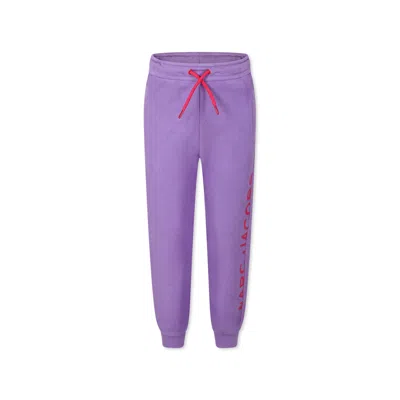 Little Marc Jacobs Kids' Purple Trousers For Girl With Logo