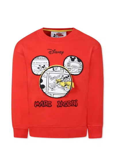 Marc Jacobs Kids' Red Sweatshirt For Boy With Mickey Mouse